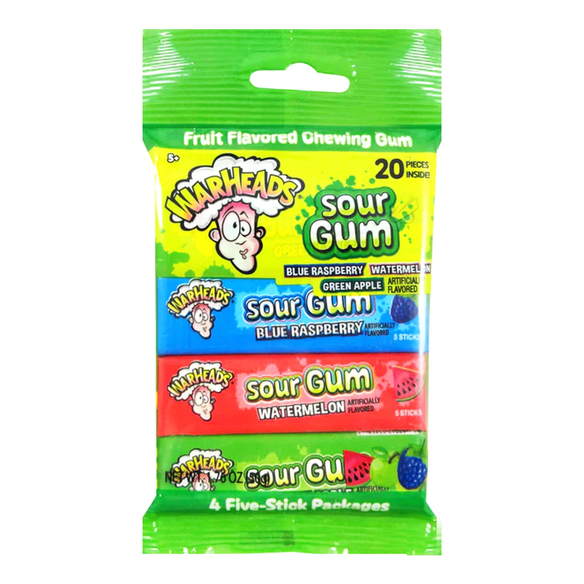 Chicle Ácido, WarHeads Sour Gum, 50 gr