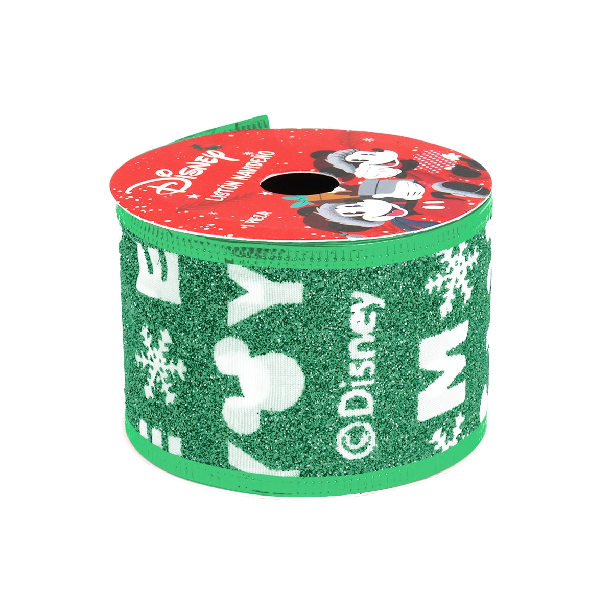 Listón Navideño, Mickey, Color Verde