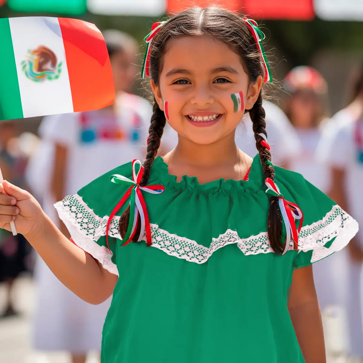 Blusa Regional, Color Verde, Fiestas Patrias, Talla Chica