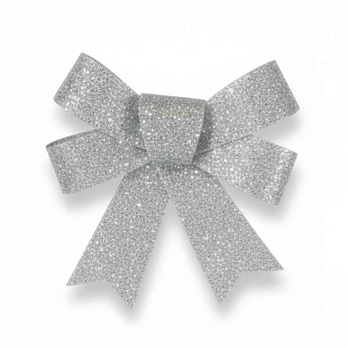Moño Decorativo, Glitter, Color Gris, 3 pzas