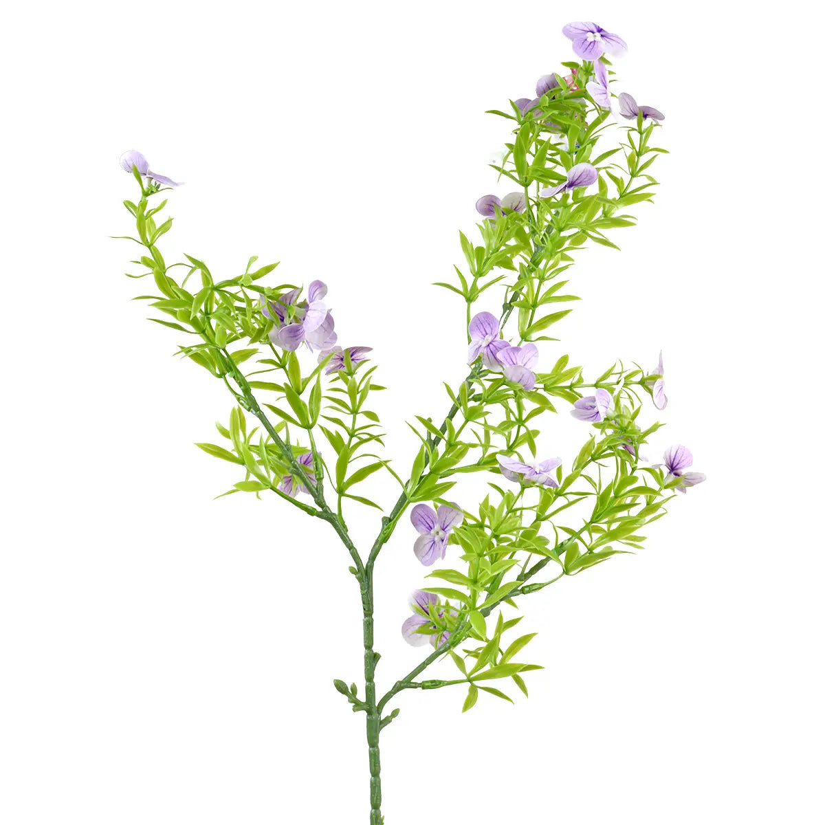 Rama de Follaje Artificial con Flores, Color Morado