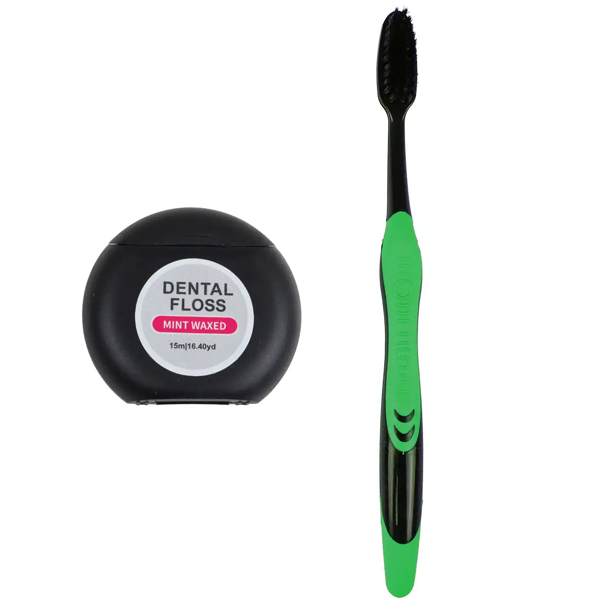 Cepillo Dental con Hilo Dental, Color Verde