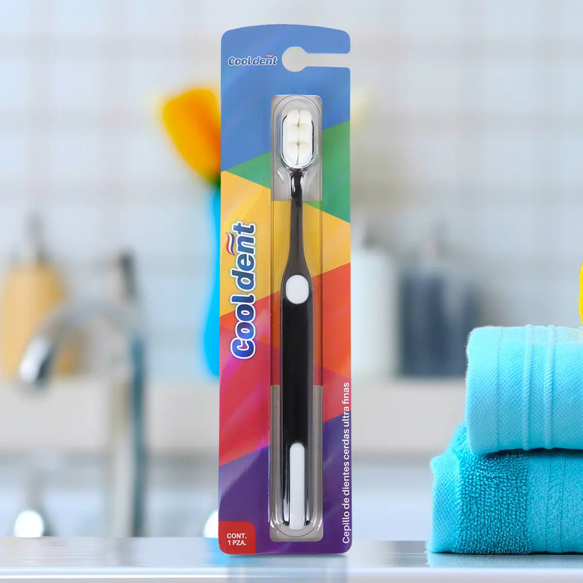Cepillo Dental, Cerdas Ultra Finas, Color Negro