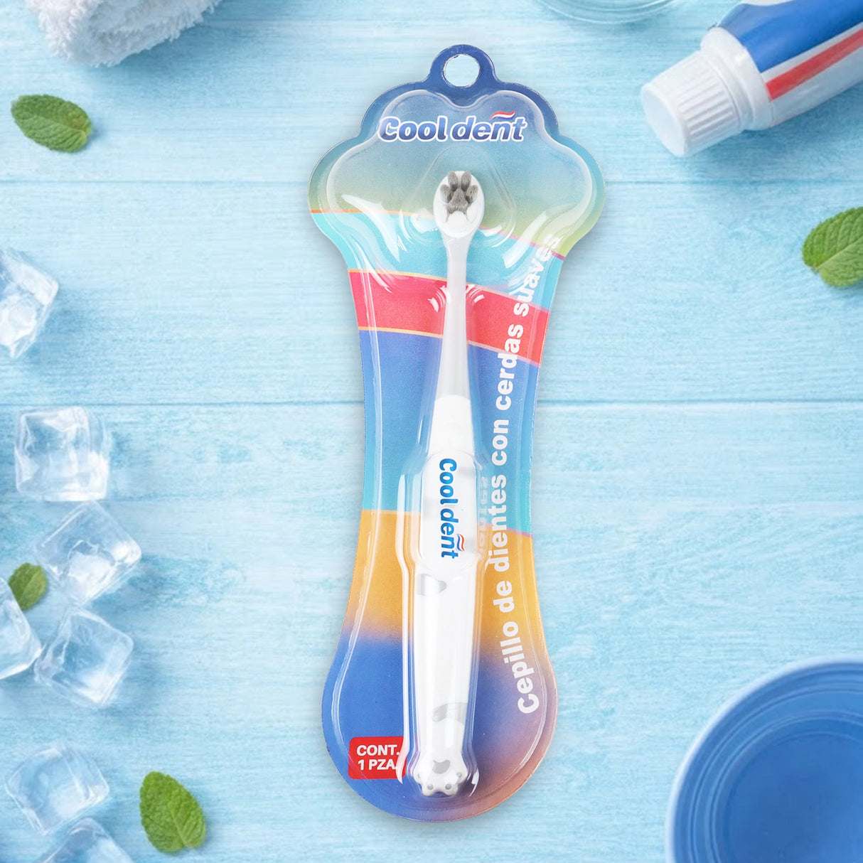 Cepillo de Dientes con Cerdas Suaves, Diseño Huella