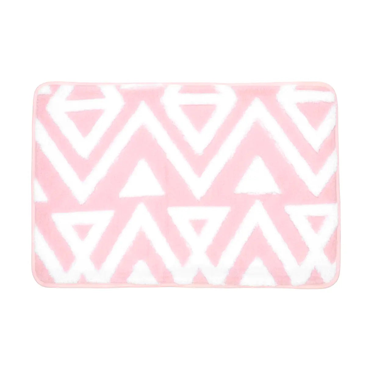 Tapete Rectangular, Diseño Triángulos, Color Rosa
