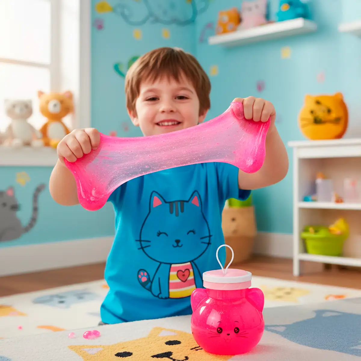 Slime, Gato, Color Rosa, 320 gr