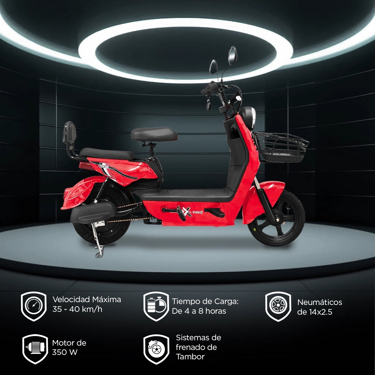 Bicicleta Eléctrica, Tori 800, Color Rojo
