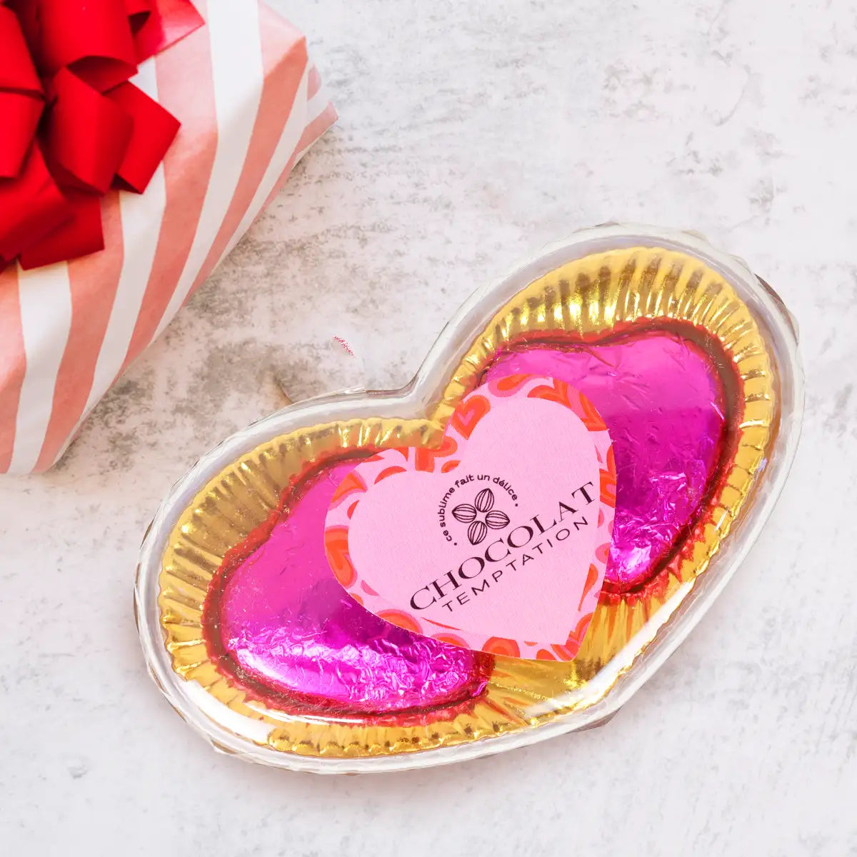 Chocolate, Caja Corazón, Color Rosa