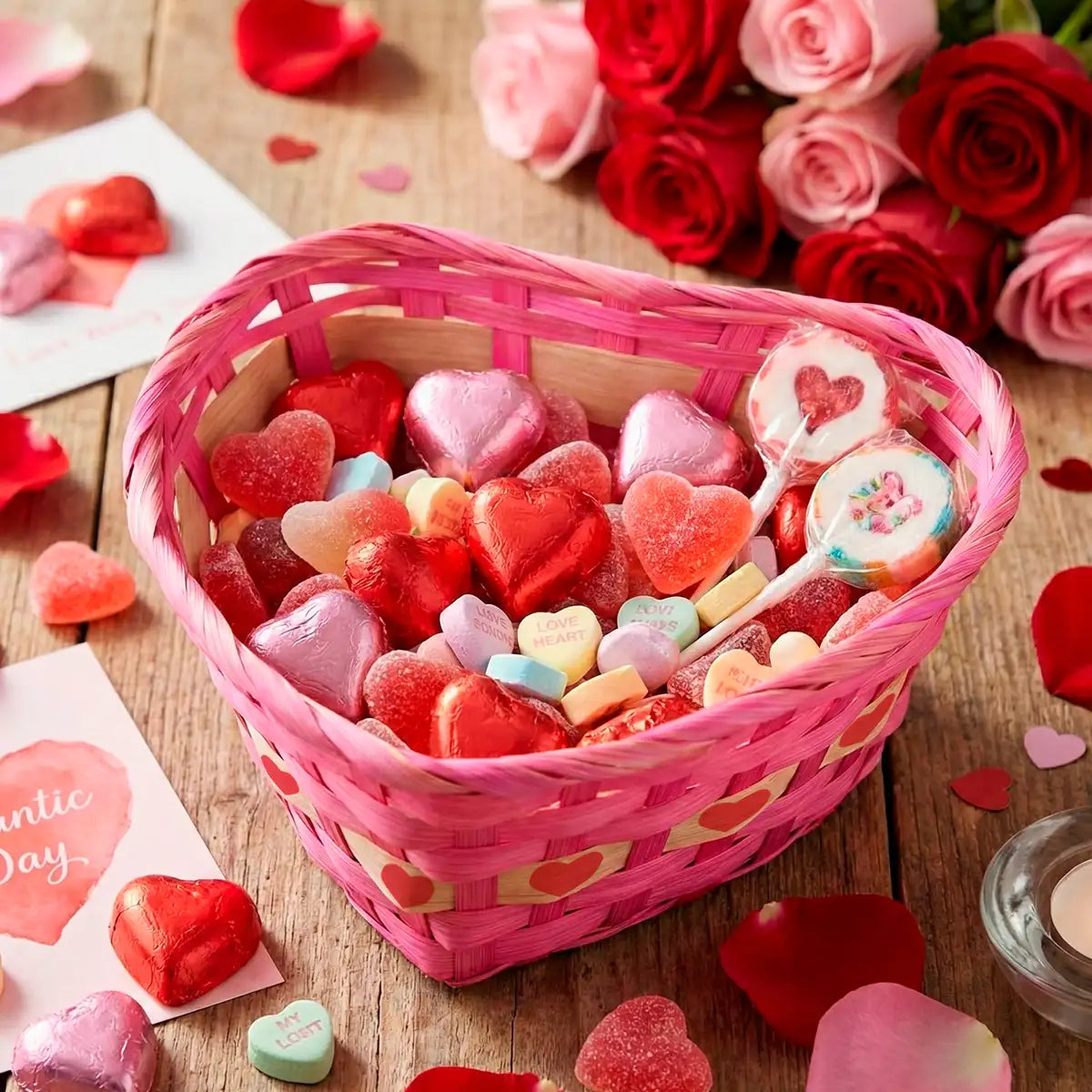 Canasta, Corazón, Color Rosa