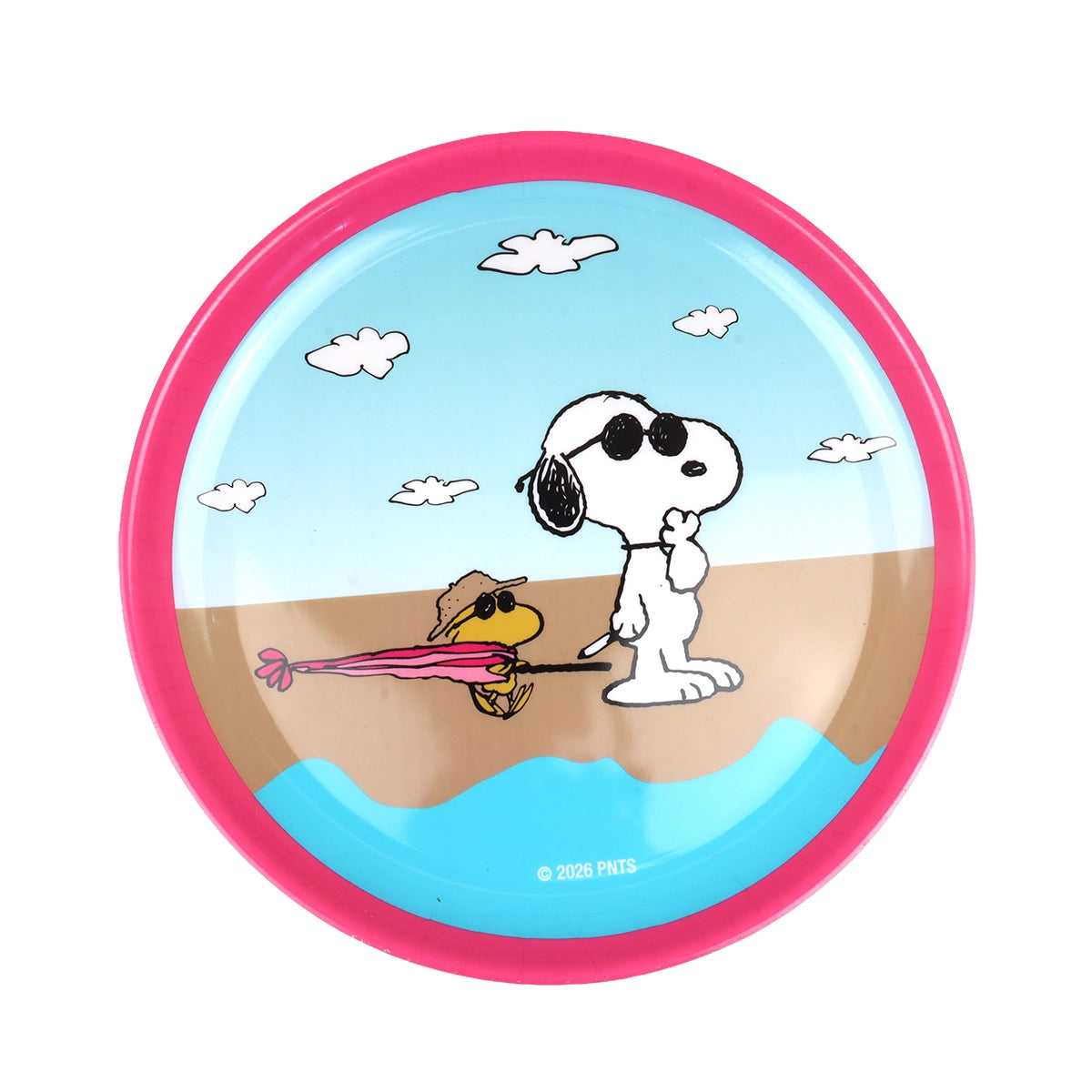 Plato Trinche de Plástico, Peanuts, Color Rosa