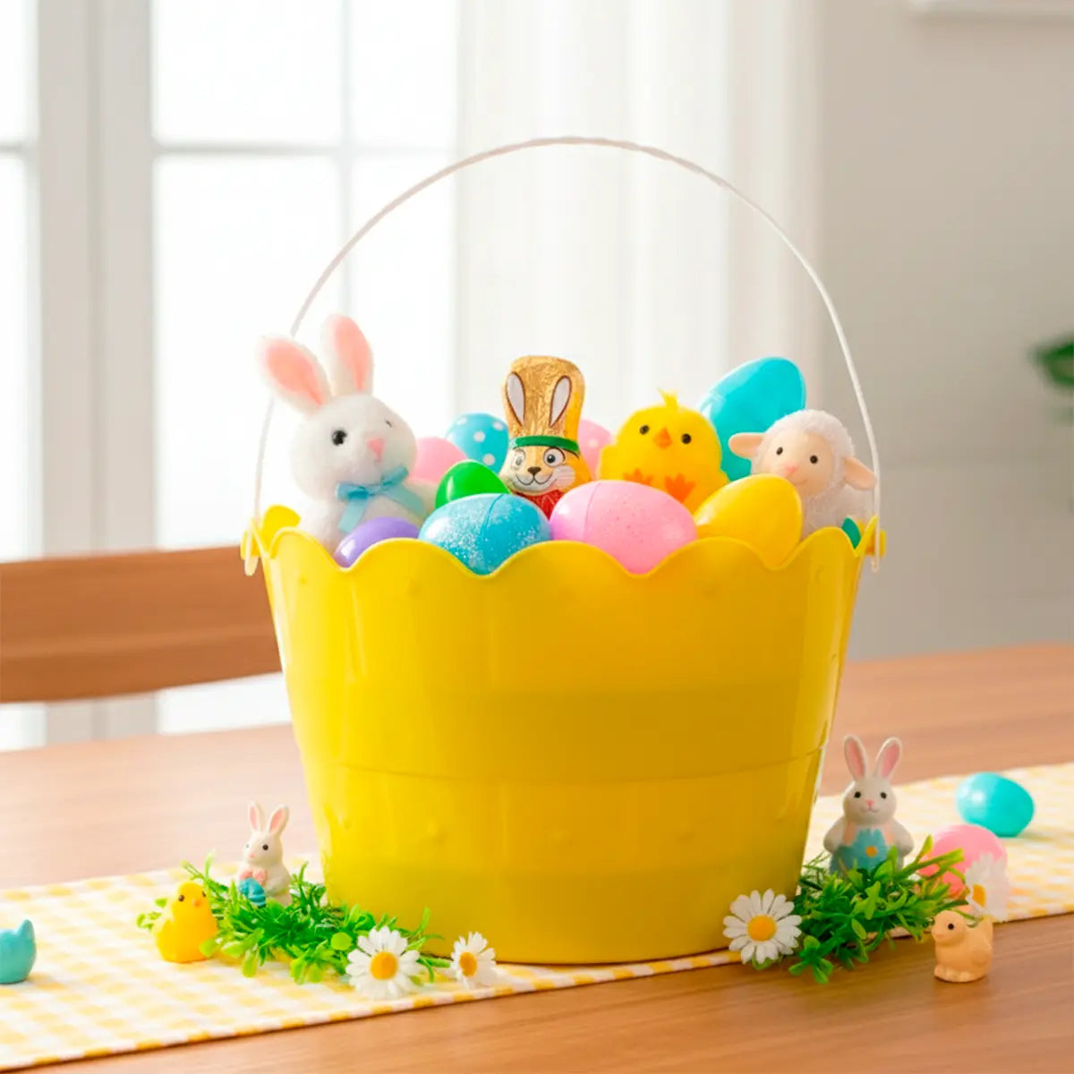 Canasta de Plástico, Pascua, Color Amarillo