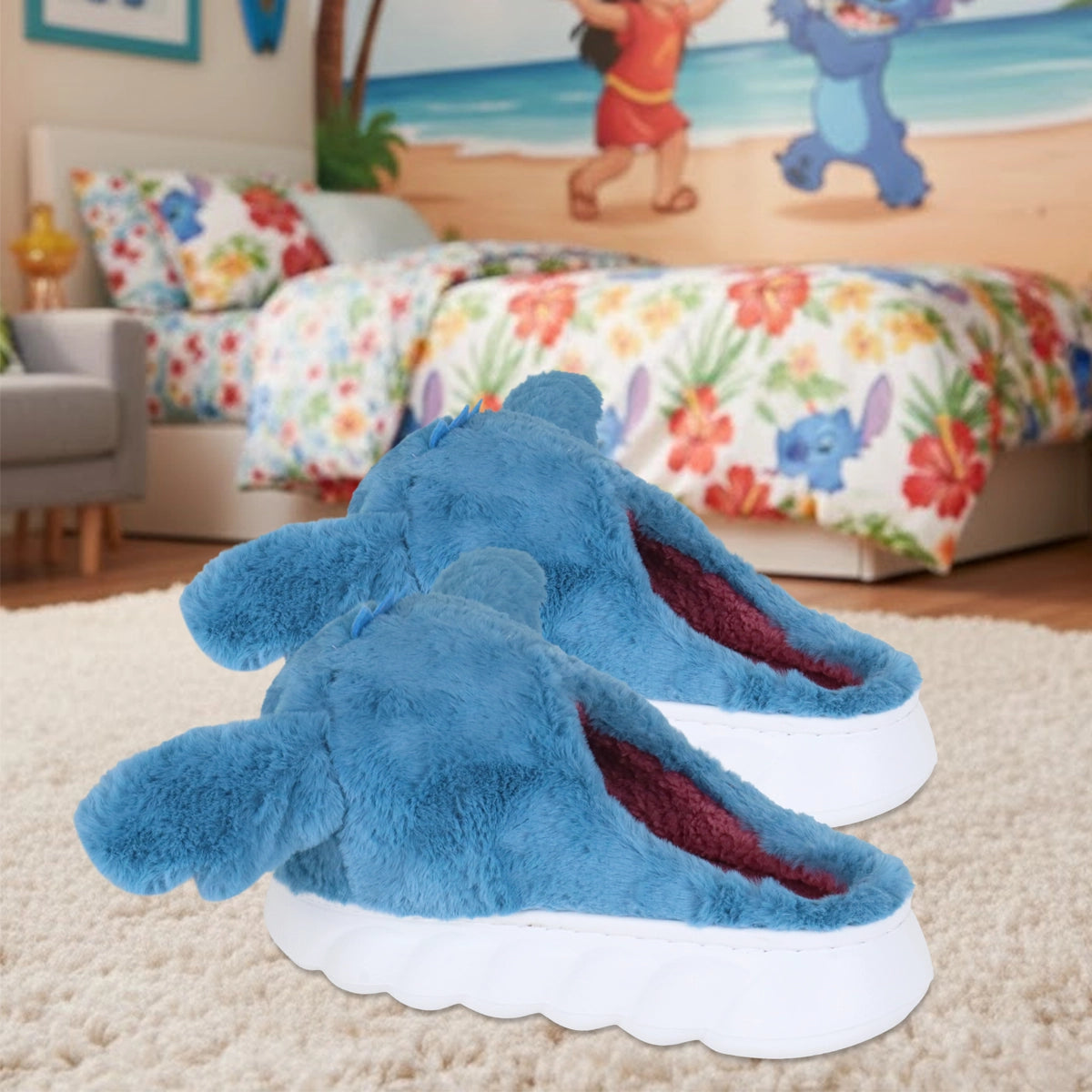 10 12PK PANTUFLA DAMA STITCH 001T2223