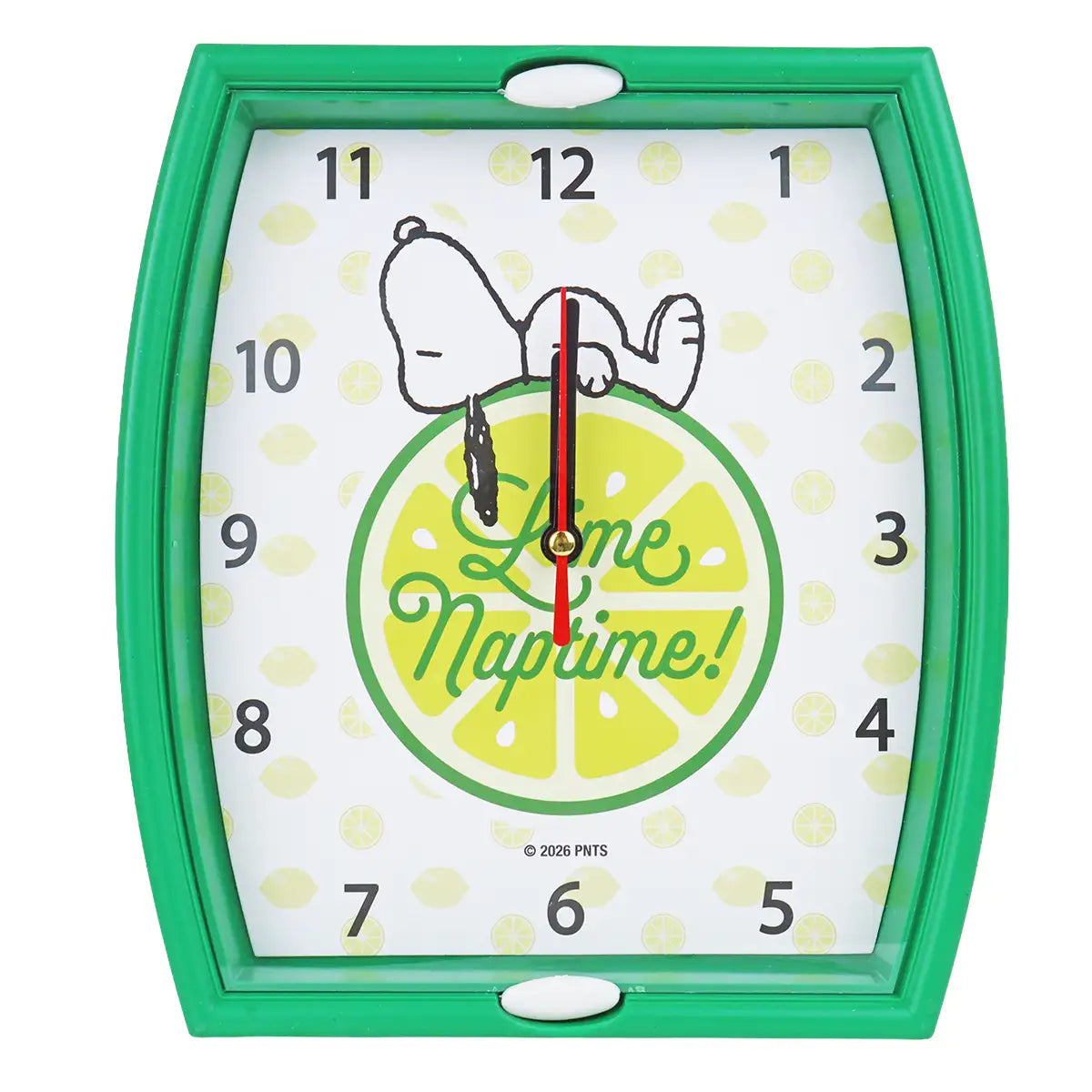 Reloj de Pared Redondo, Snoopy, Color Verde