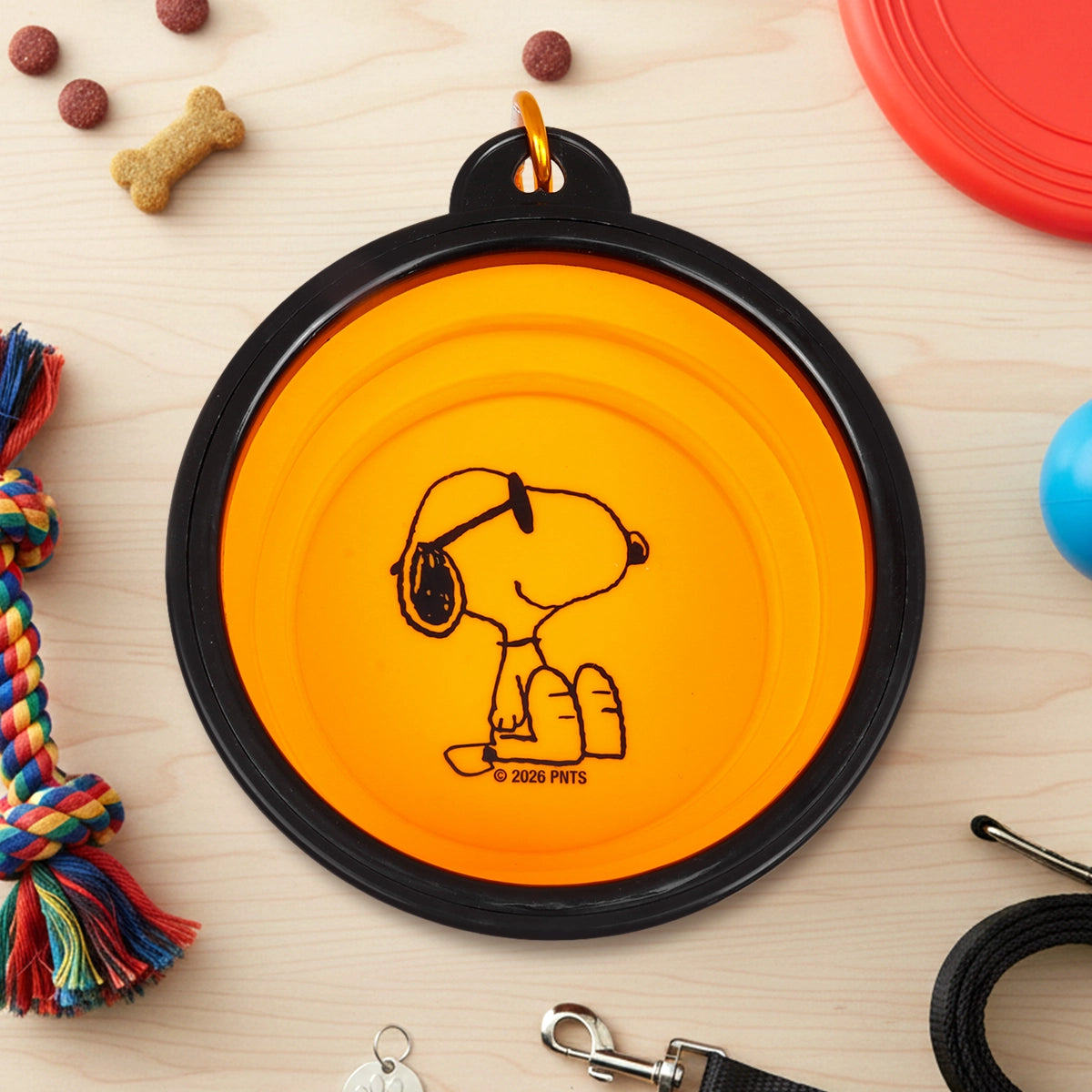 Bowl Plegable para Mascota, Color Naranja, Peanuts