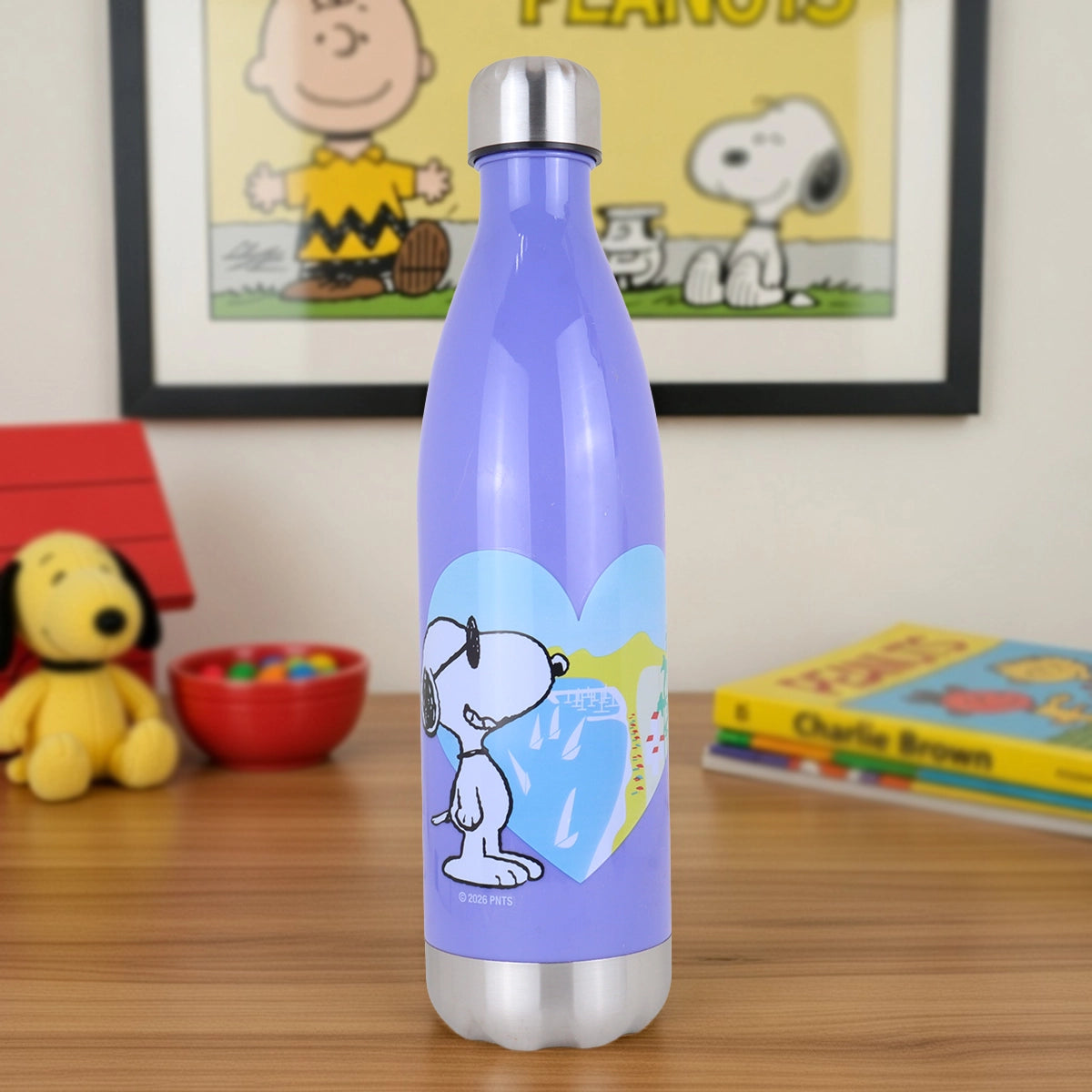 Botella de Agua, Color Morado, Peanuts, 1 L