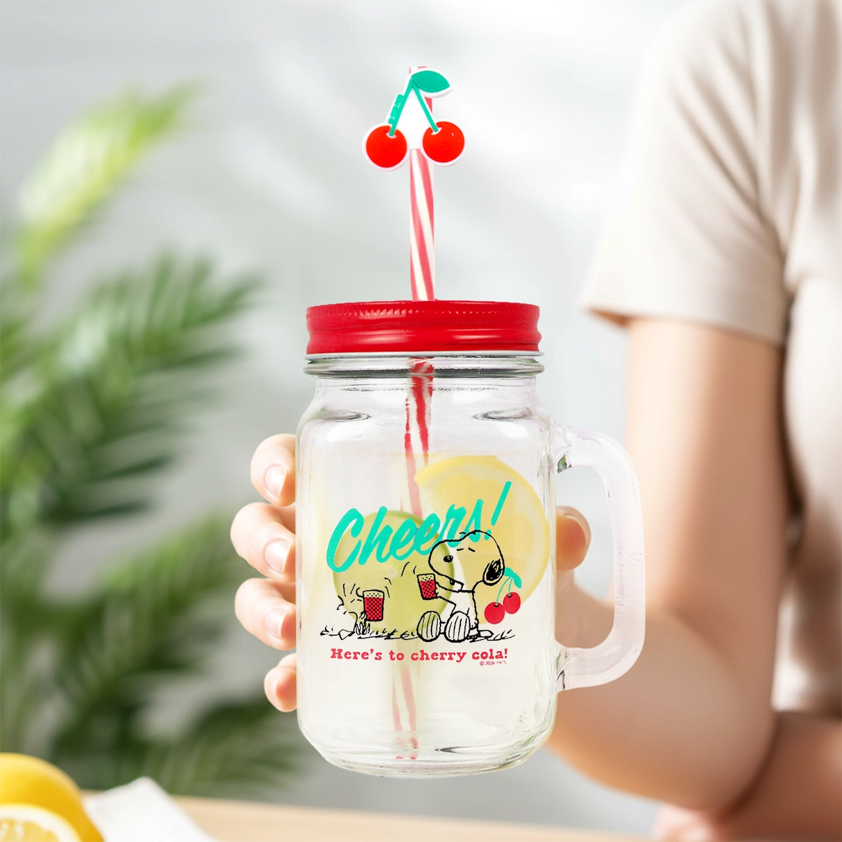 Tarro de Cristal, Peanuts, Diseño Cereza, 500 ml