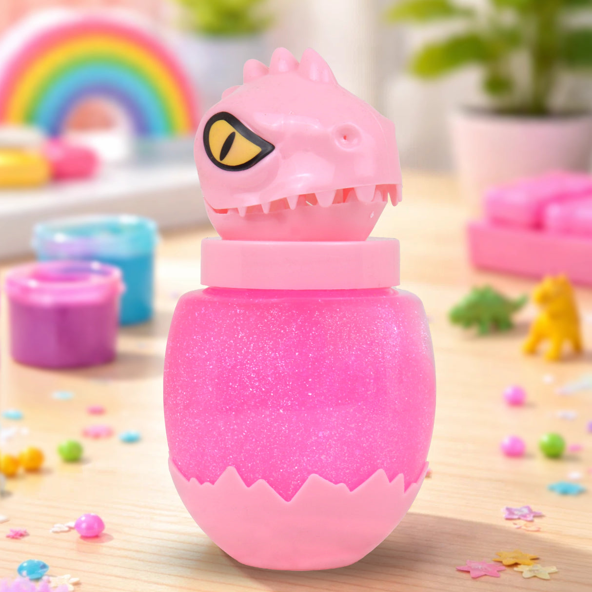 Slime, Dinosaurio, Color Rosa, 290 gr