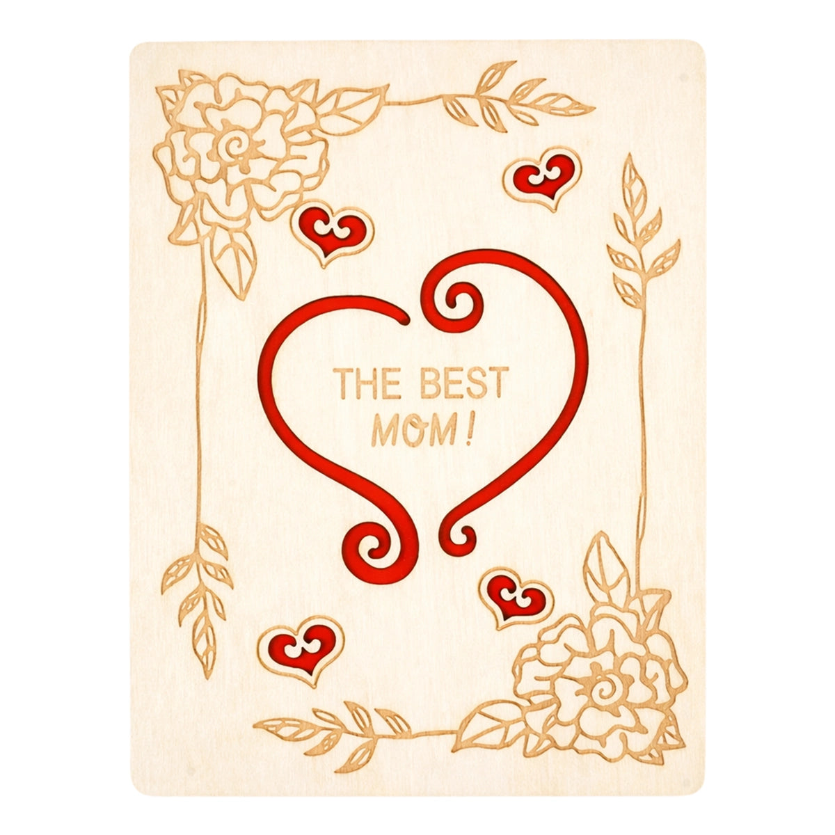 Tarjeta MDF para Mamá, The Best Mom