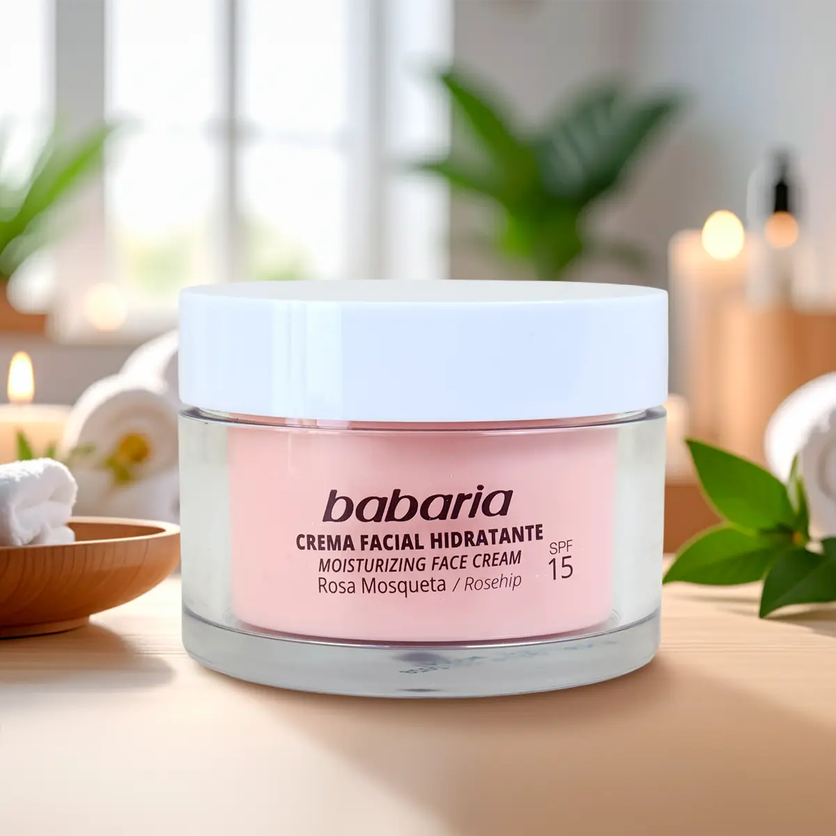 Crema Facial Hidratante con Rosa Mosqueta, Babaria, 50 ml