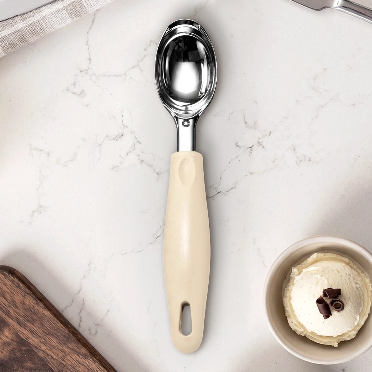 Cuchara para Helado, Color Beige
