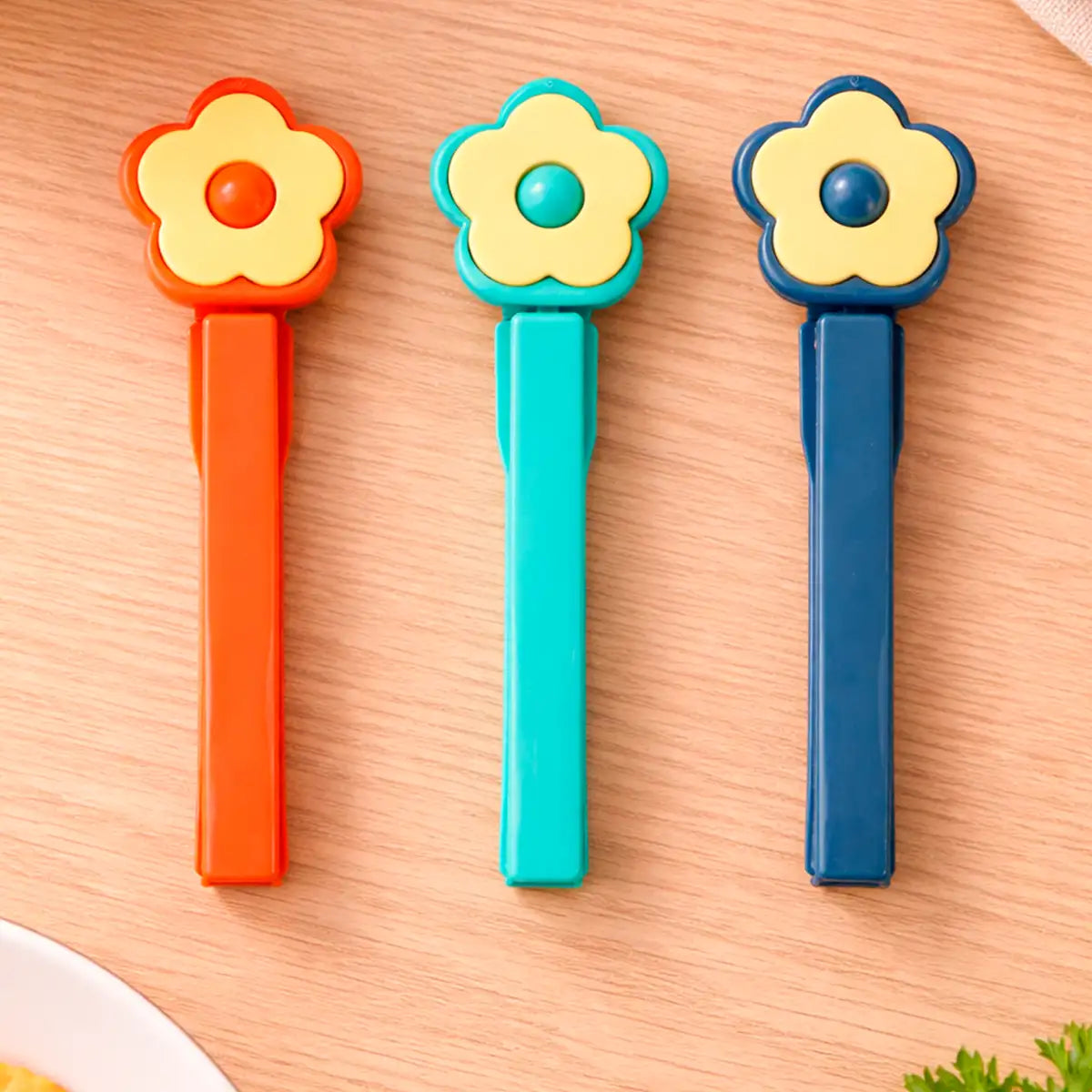 Clip Sellador para Alimentos, Flor, 3 pzas