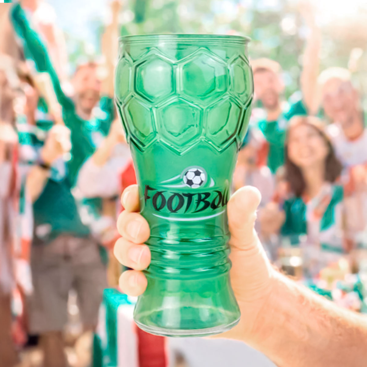 Football, Vaso de Cristal, Color Verde