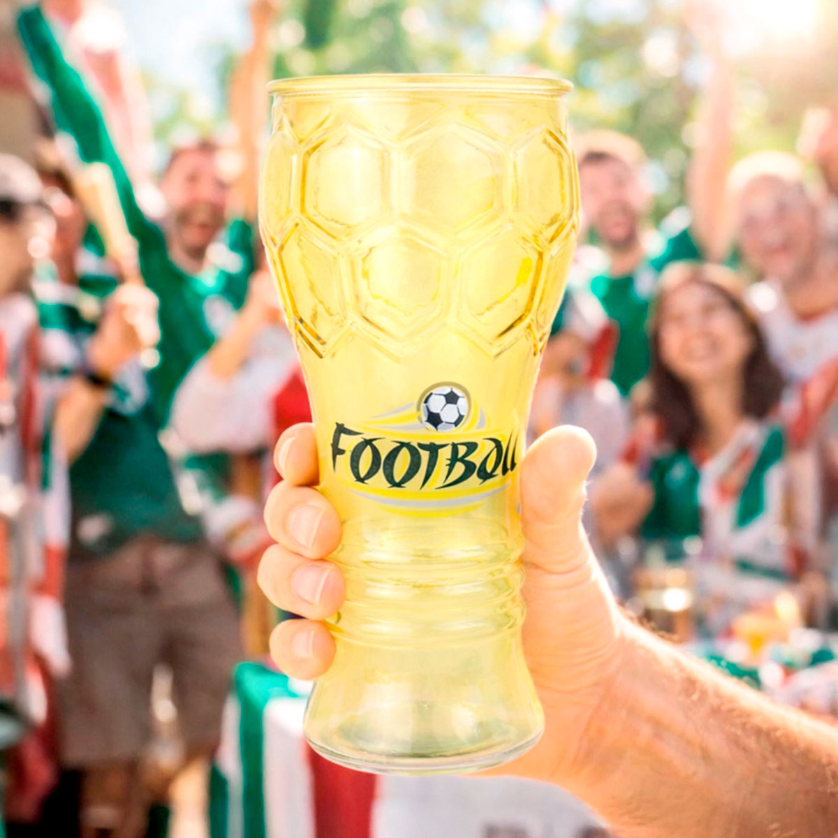 Football, Vaso de Cristal, Color Amarillo