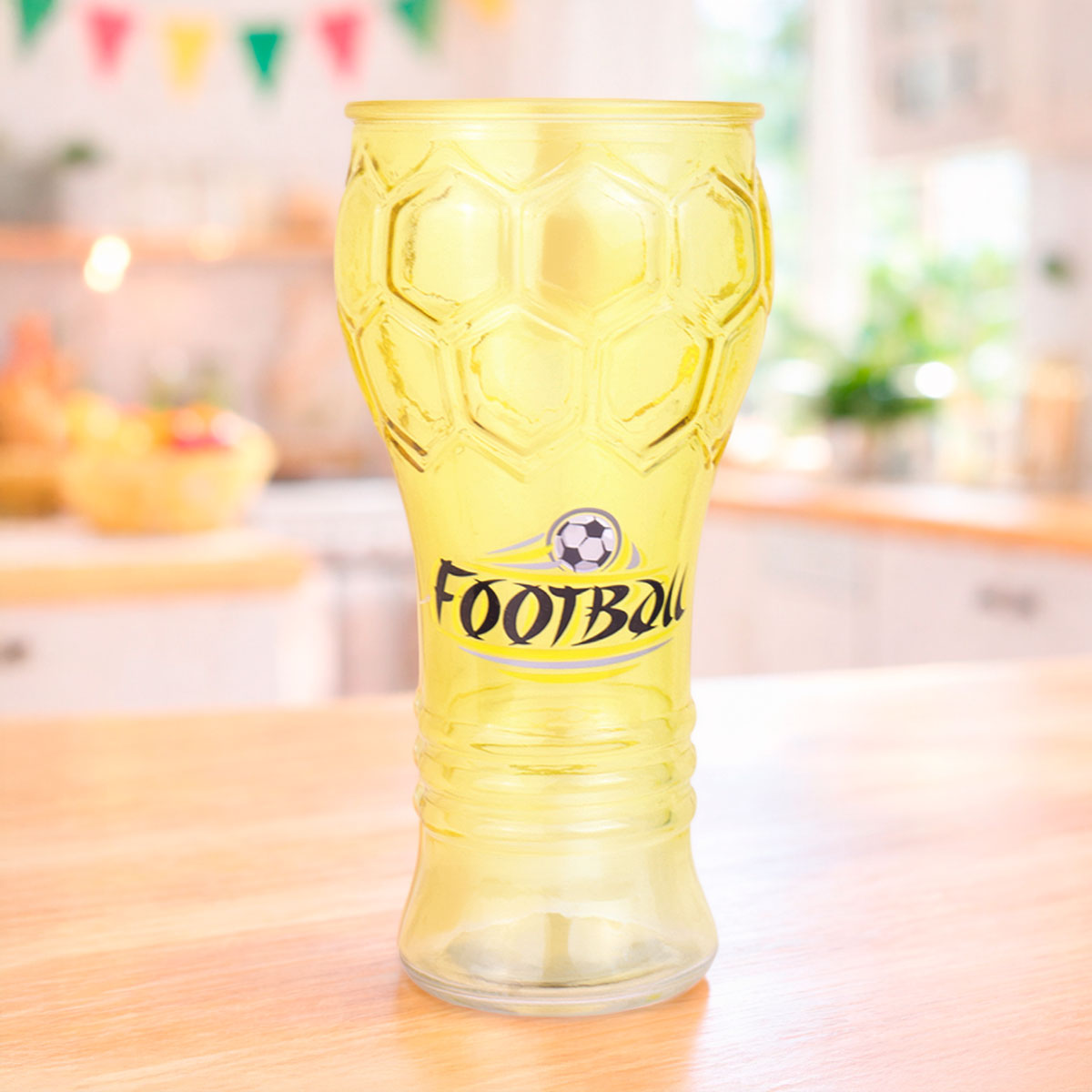 Football, Vaso de Cristal, Color Amarillo