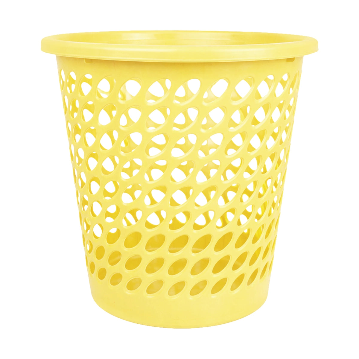 Cesto de Plástico Calado, Color Amarillo