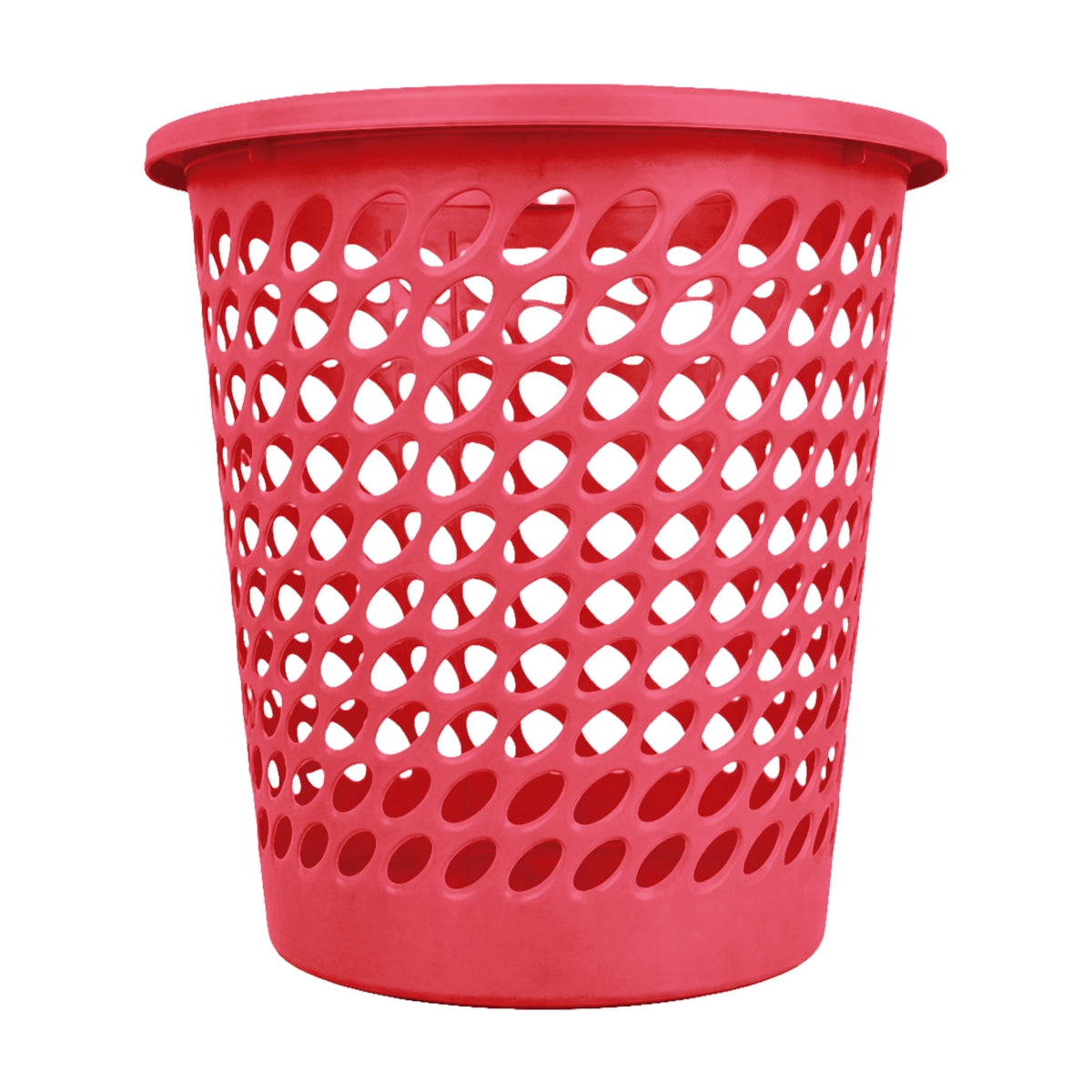 Cesto de Plástico Calado, Color Rojo
