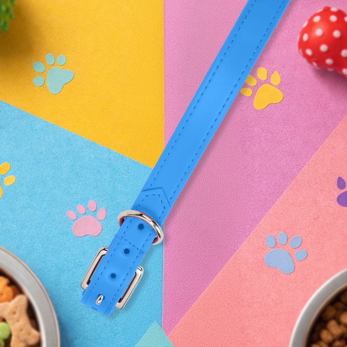Collar para Mascota, Vinil, Color Azul Claro
