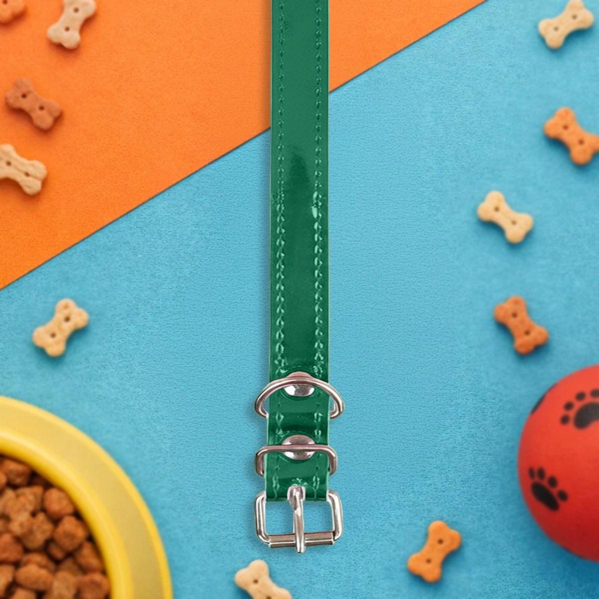 Collar para Mascota, Vinil, Color Verde Oscuro