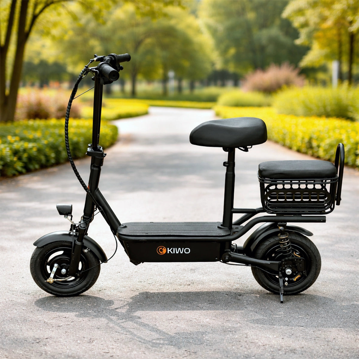 Scooter Eléctrico con Asiento, Color Negro