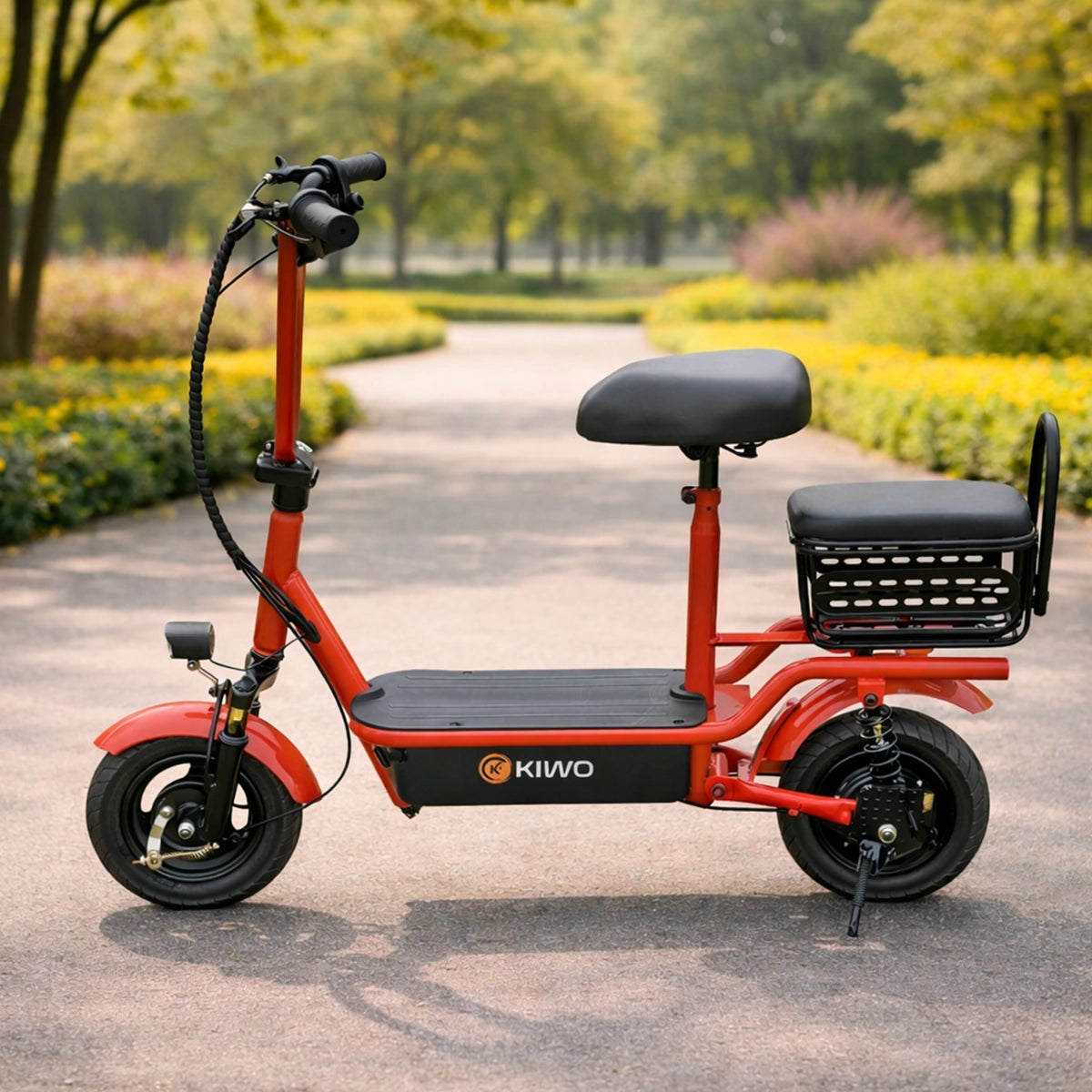 Scooter Eléctrico con Asiento, Color Rojo