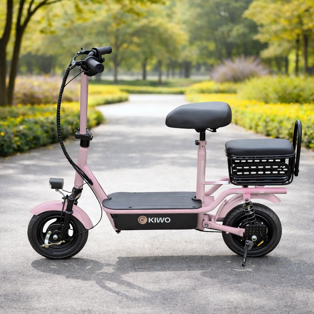 Scooter Eléctrico con Asiento, Color Rosa