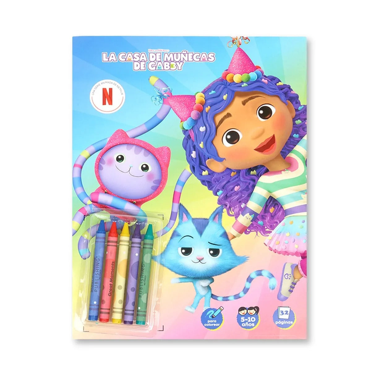Libro para Colorear con Crayones, La Casa de Muñecas de Gaby