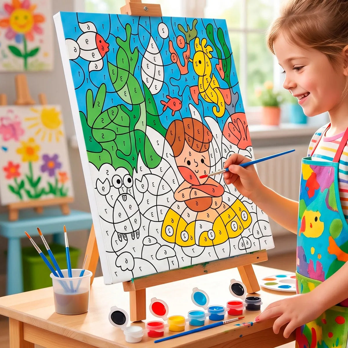 Set de Lienzo con Pinturas, Sirena
