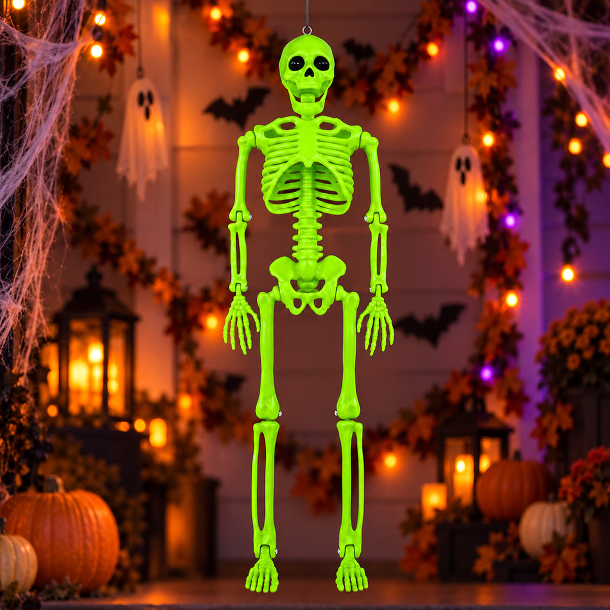 Esqueleto Decorativo para Halloween, Color Verde