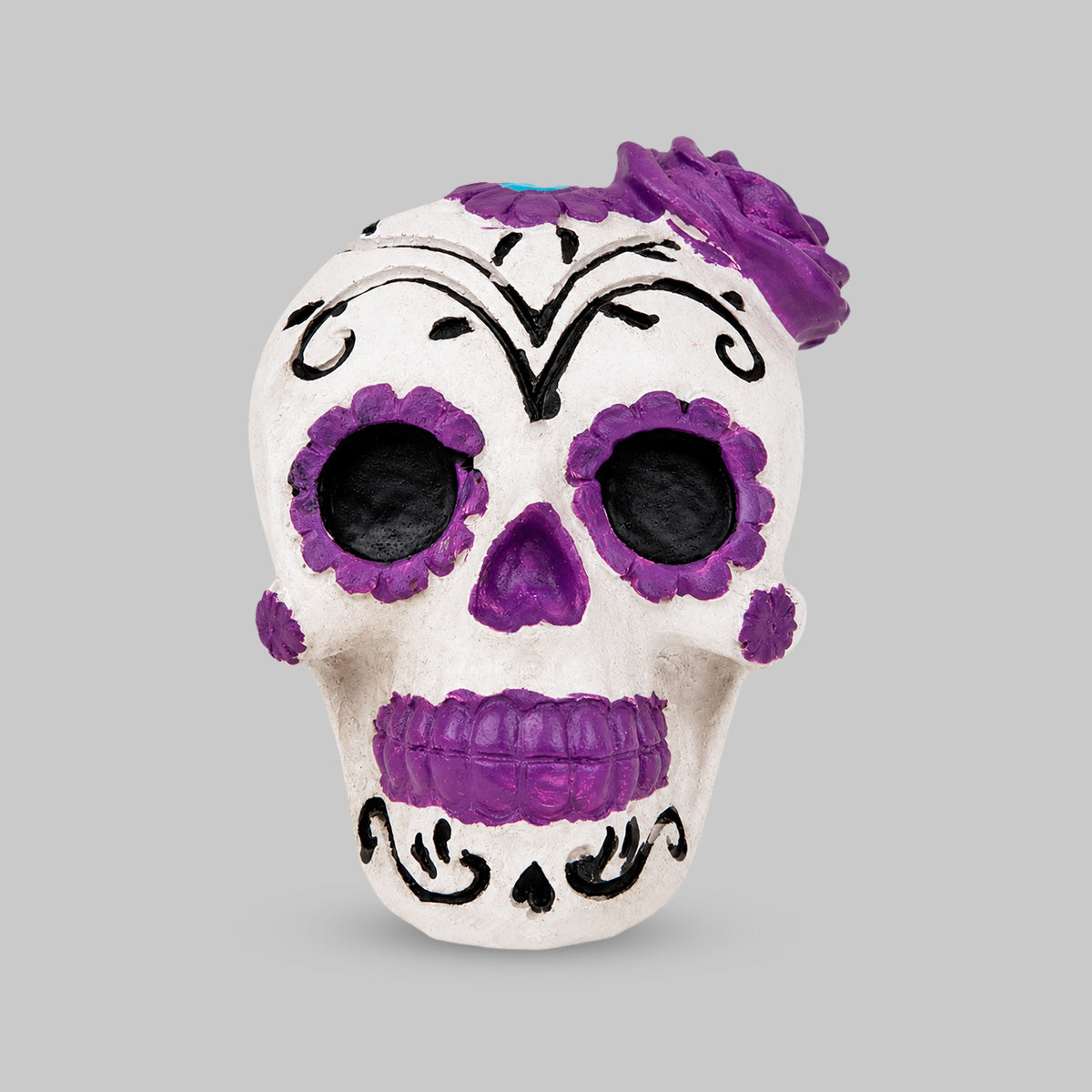 Catrina, Figura de Cerámica, Color Morado