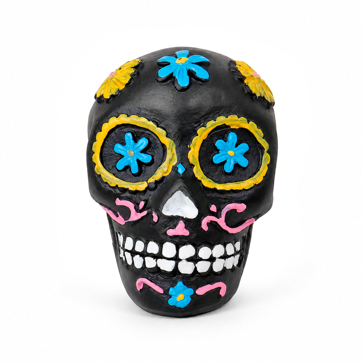 Calavera Figura de Cerámica, Color Negro