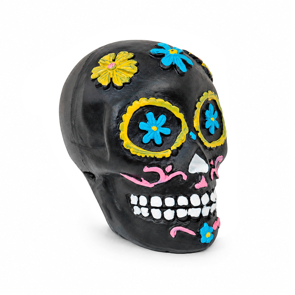 Calavera Figura de Cerámica, Color Negro