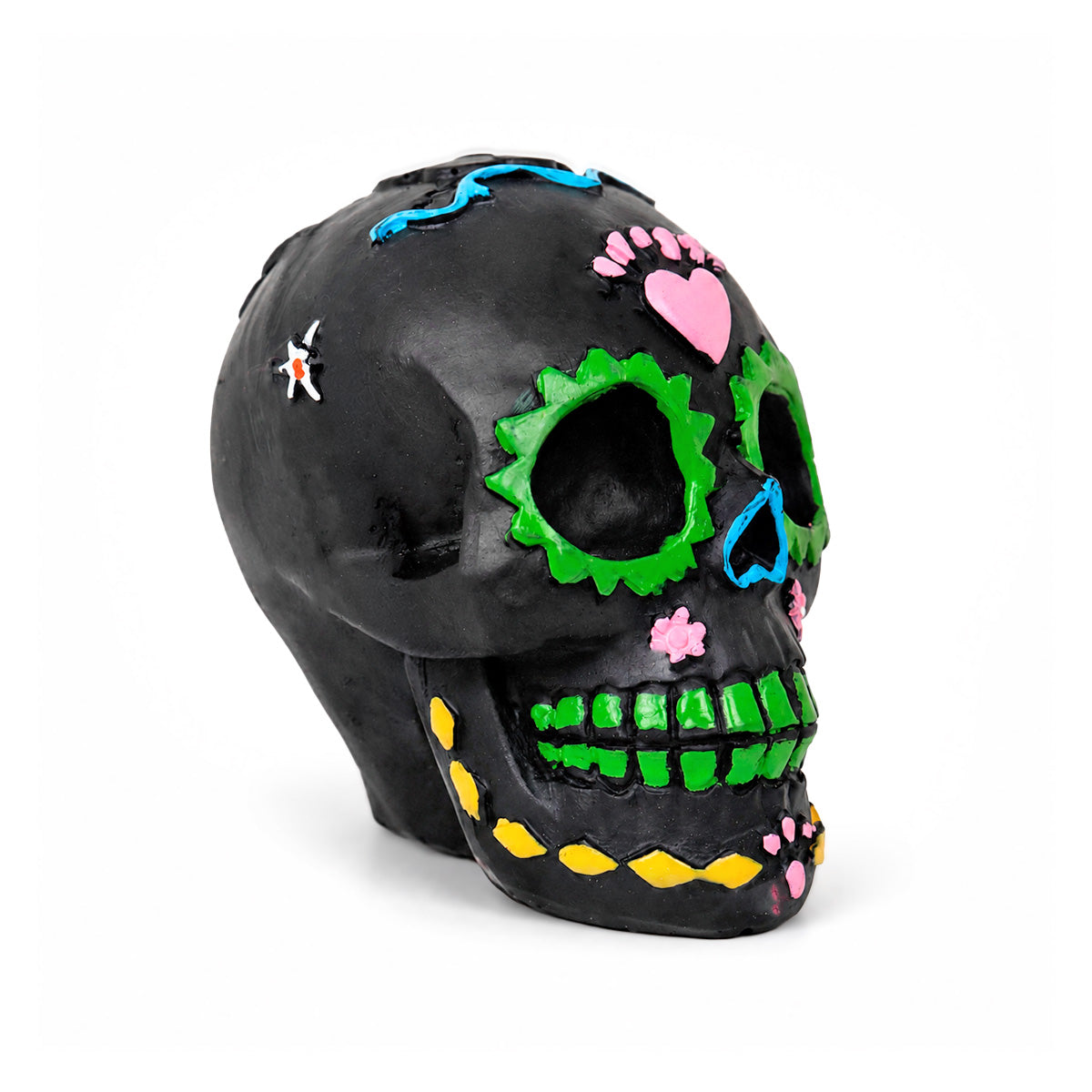 Calavera Figura de Cerámica, Color Negro