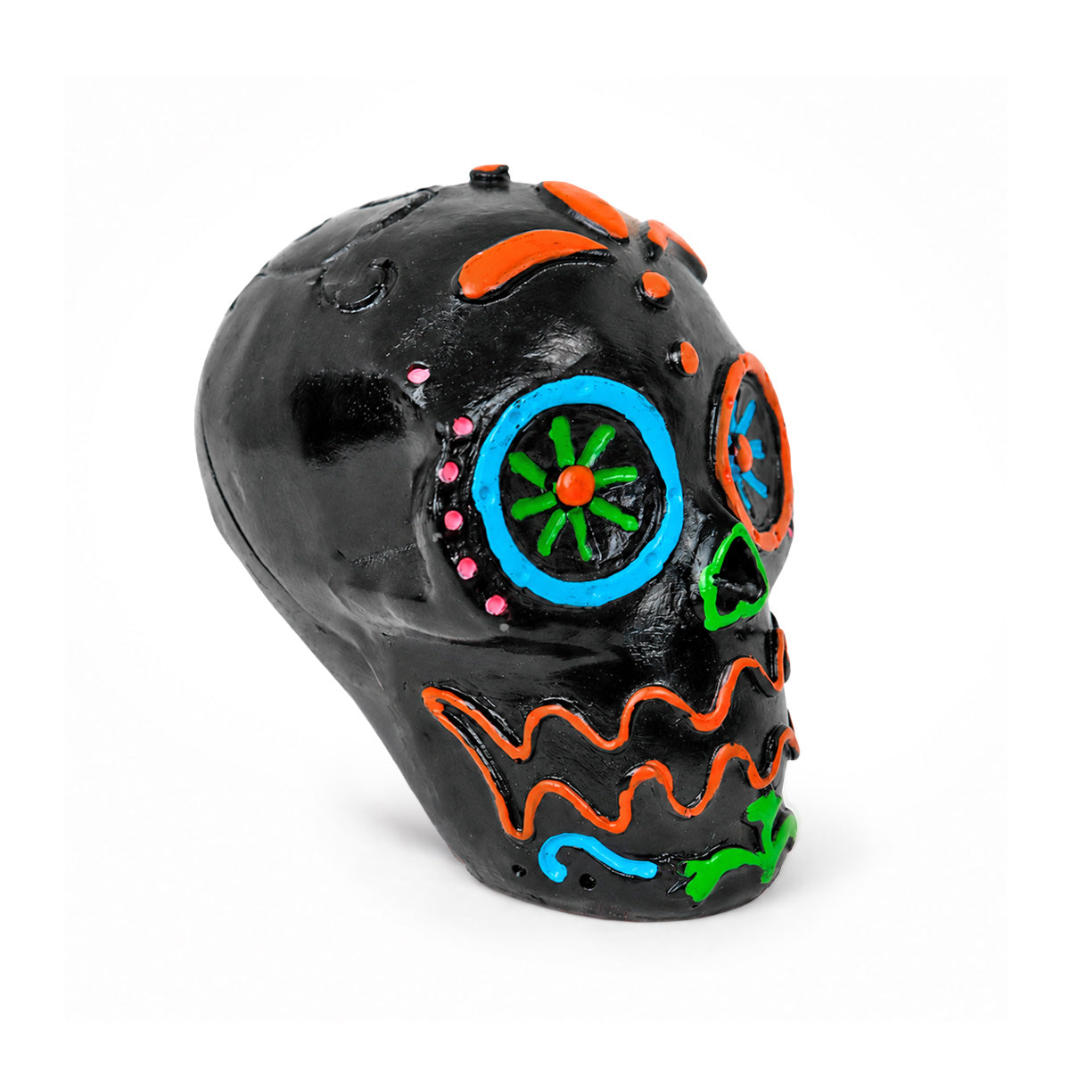 Calavera Figura de Cerámica, Color Negro