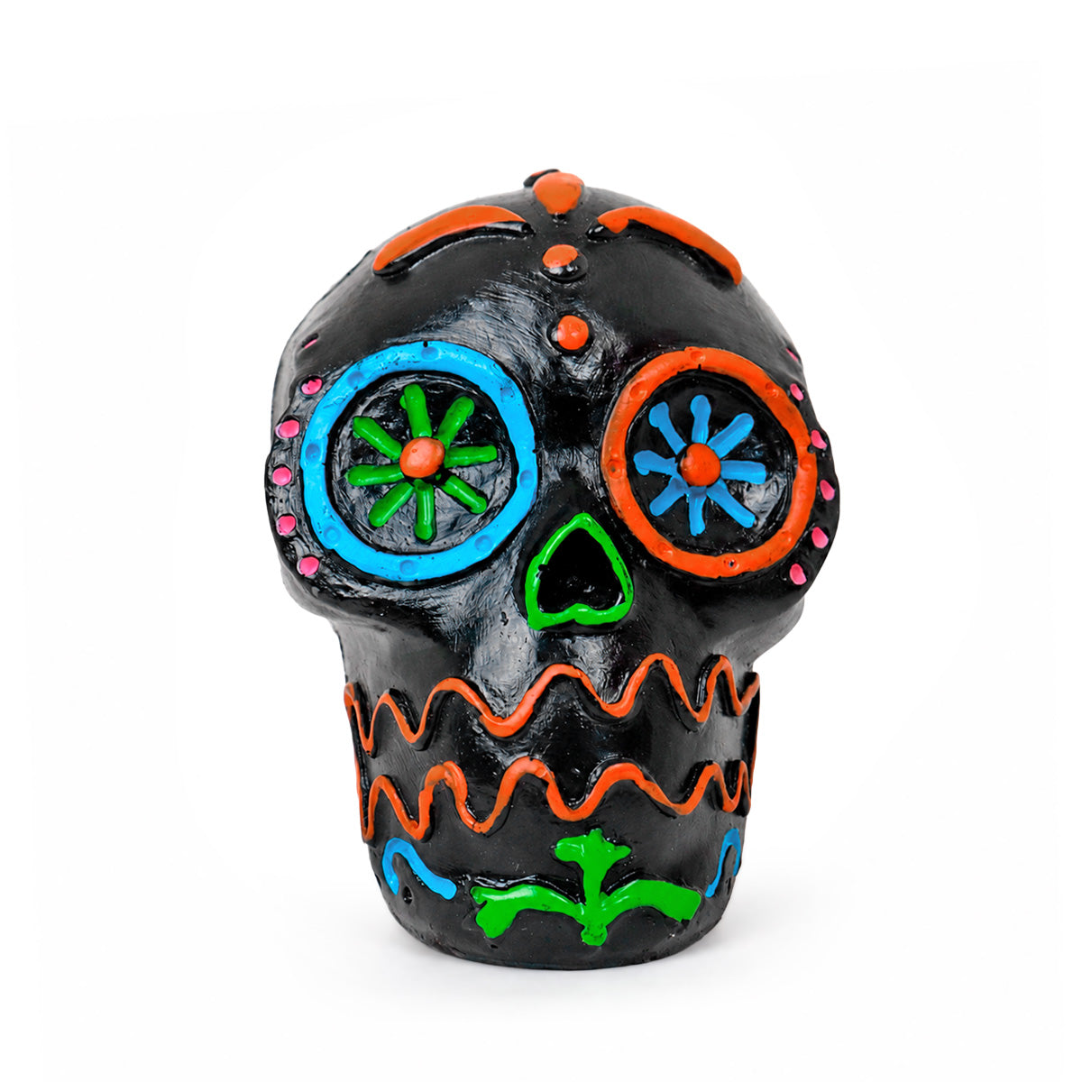 Calavera Figura de Cerámica, Color Negro