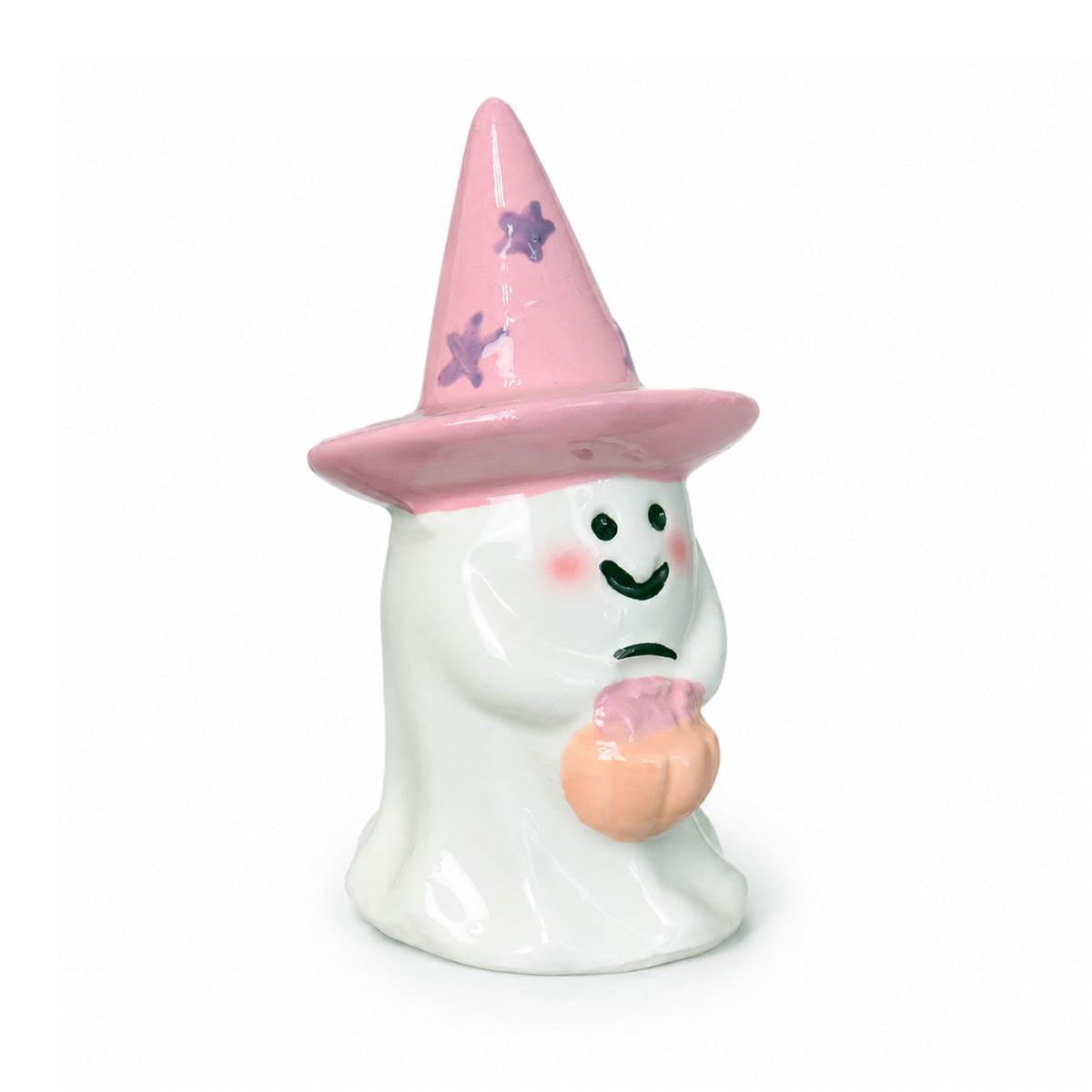 Fantasma de Cerámica con Sombrero Color Rosa