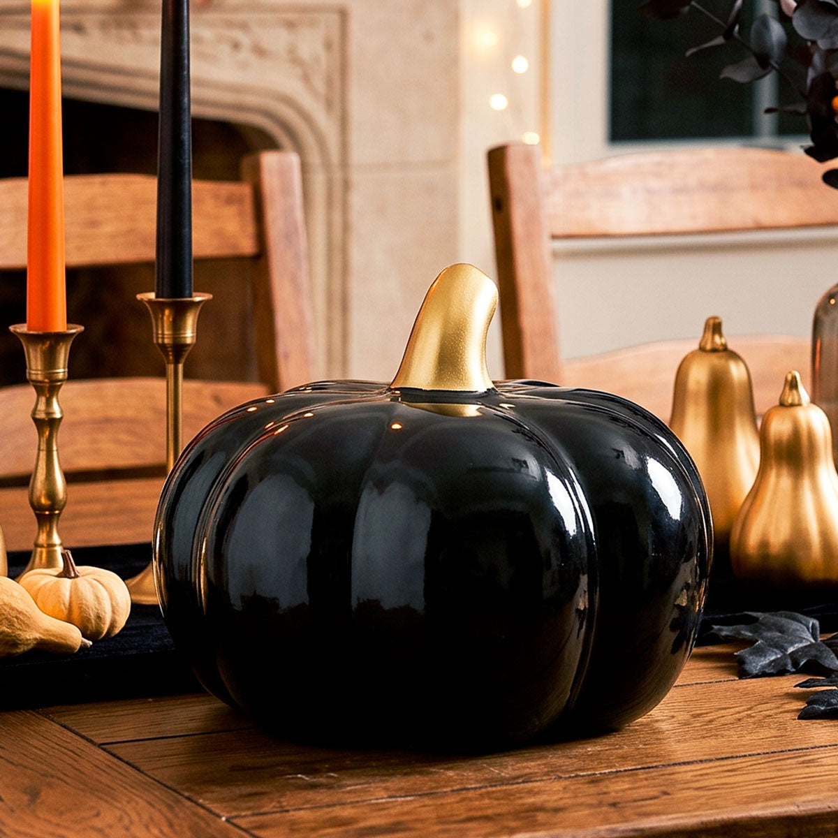 Calabaza de Cerámica, Color Negro