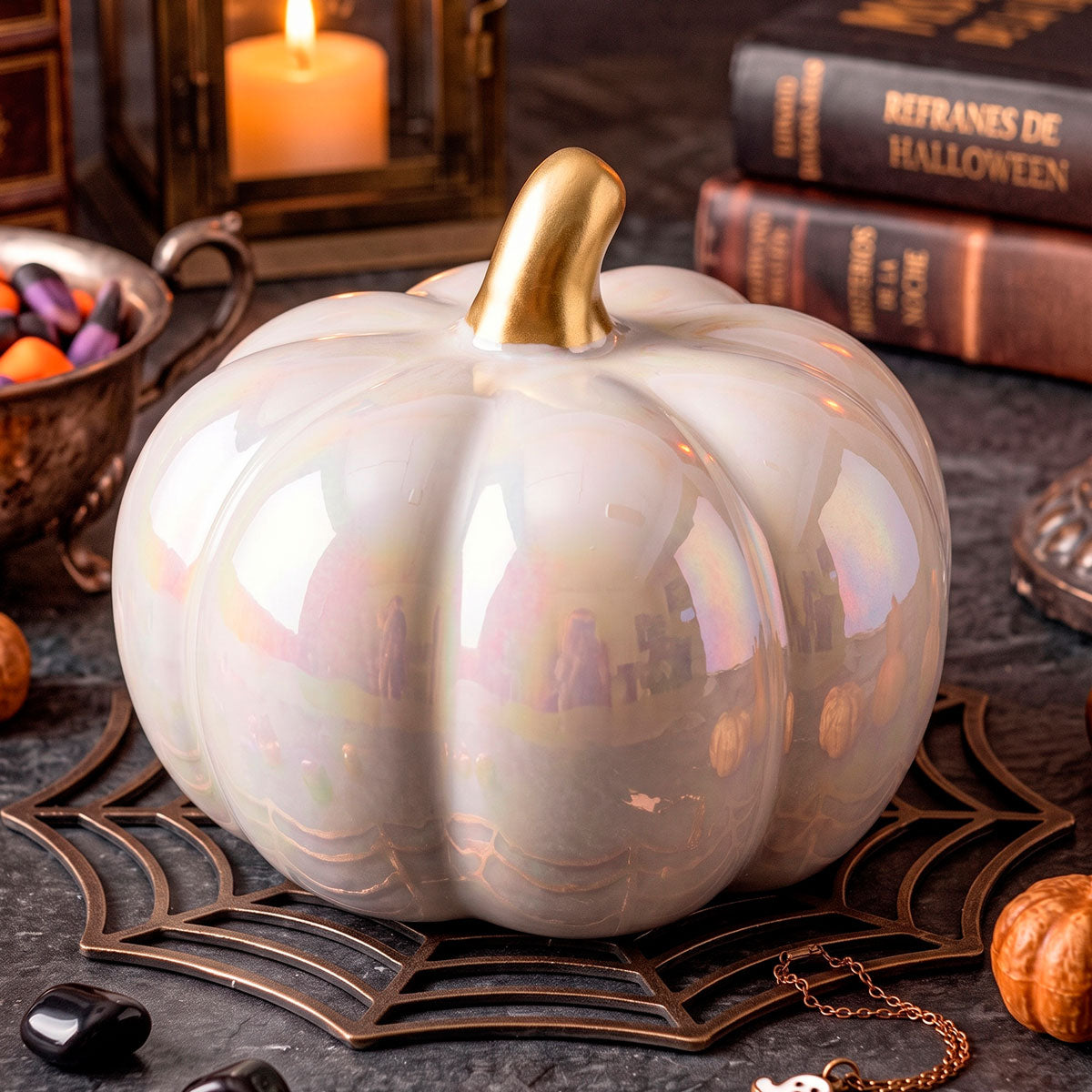 Calabaza de Cerámica, Color Blanco