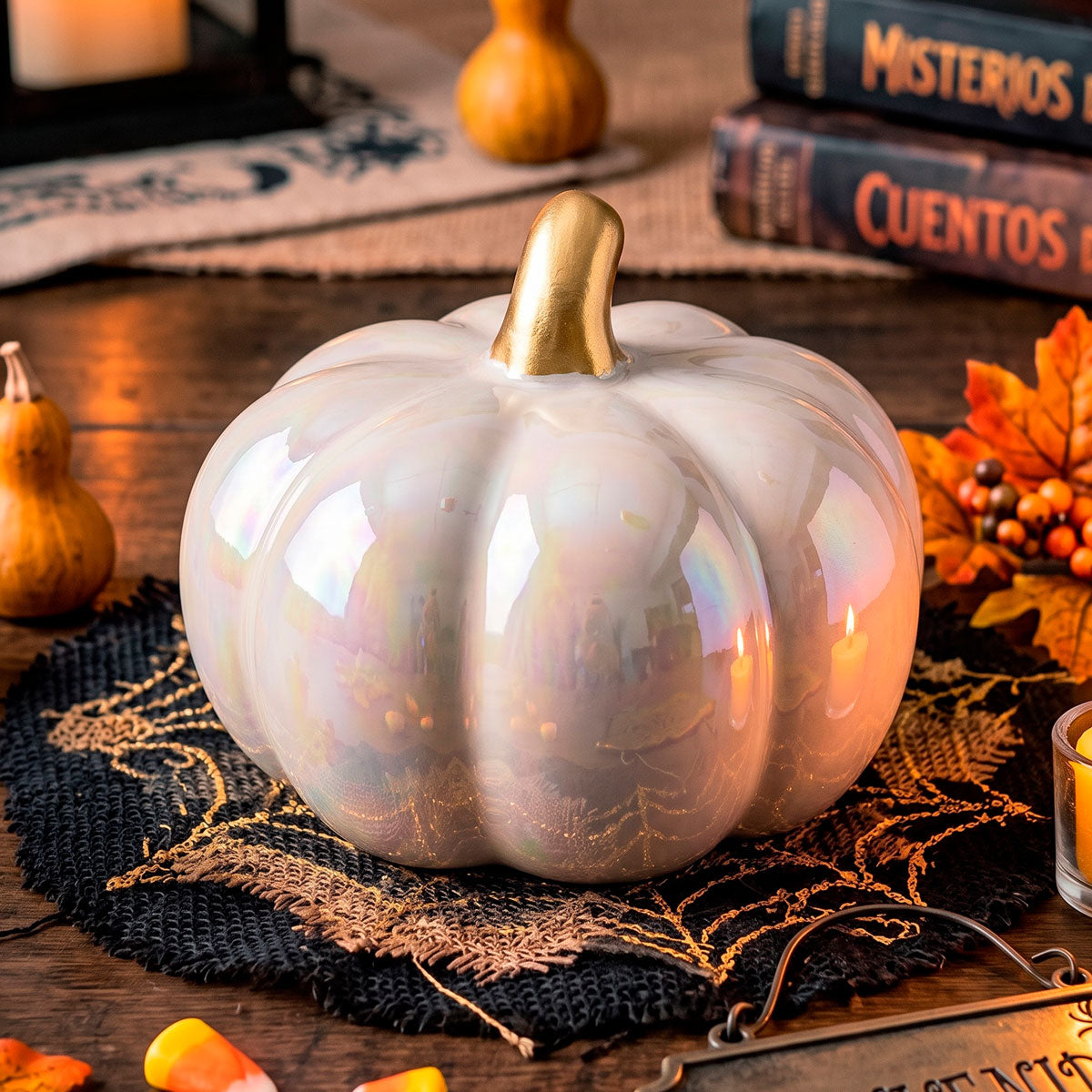 Calabaza de Cerámica, Color Blanco