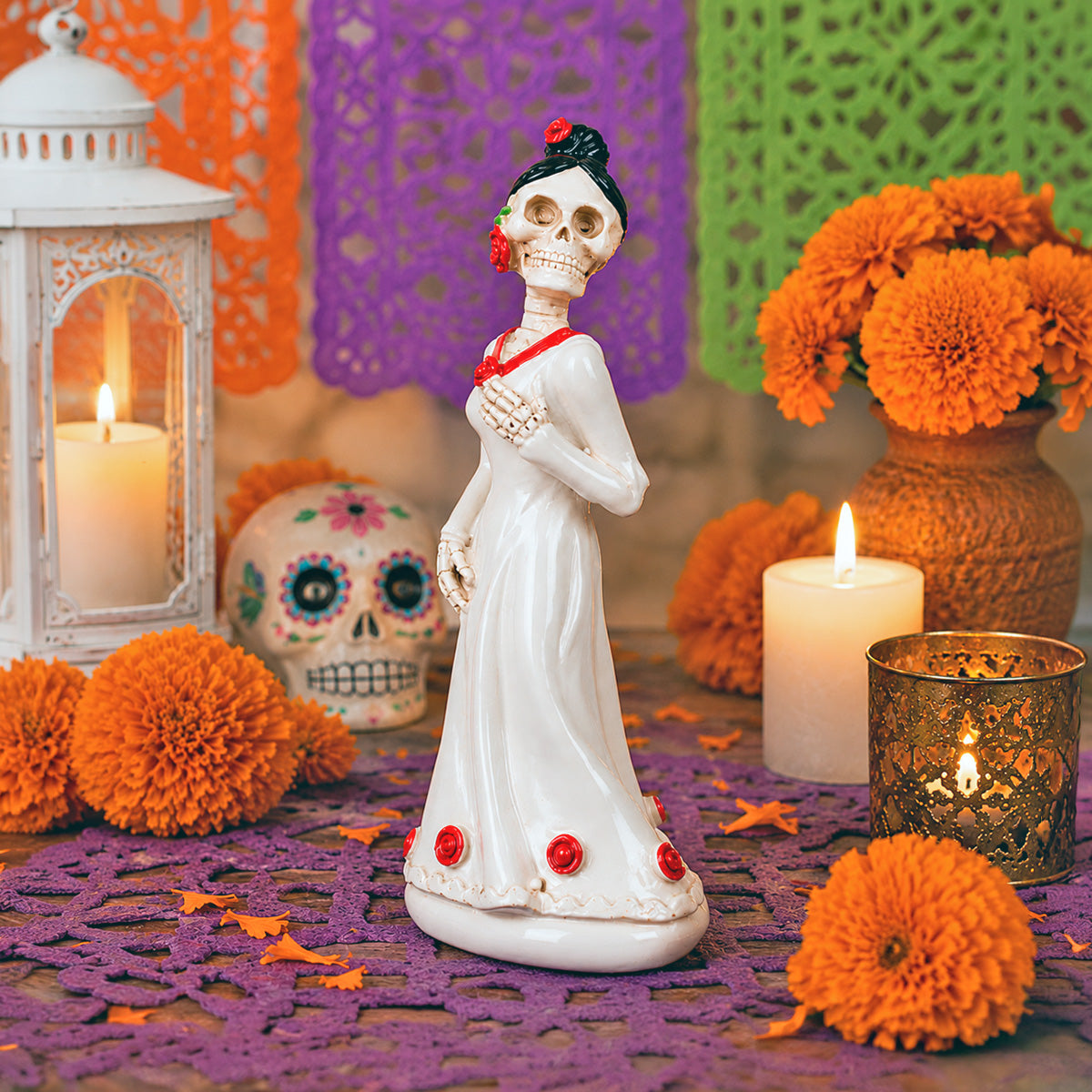 Catrina, Figura de Cerámica, Color Blanco