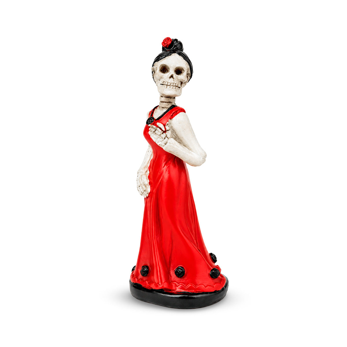 Catrina, Figura de Cerámica, Color Rojo